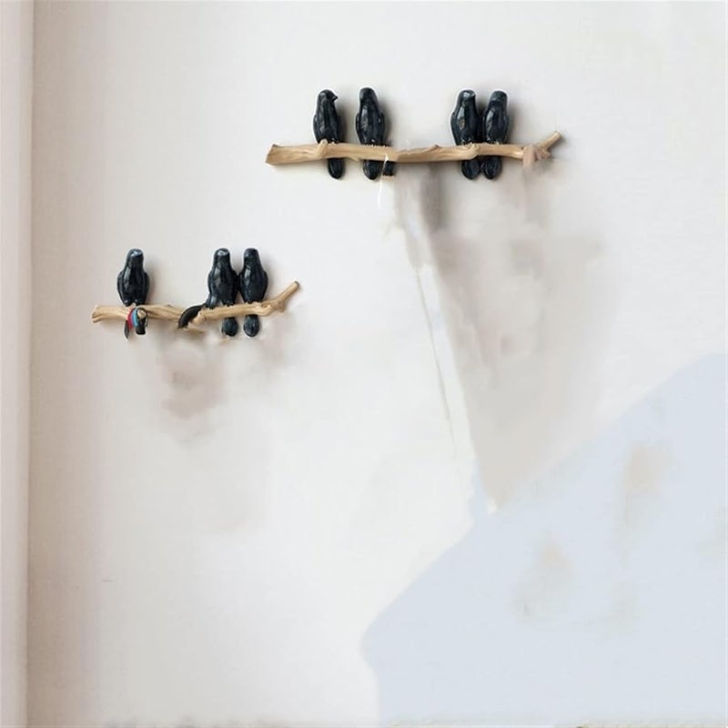 White Resin Bird Wall Hooks Decorative Coat Rack Holder For Keys Bags Clothes - Image 3