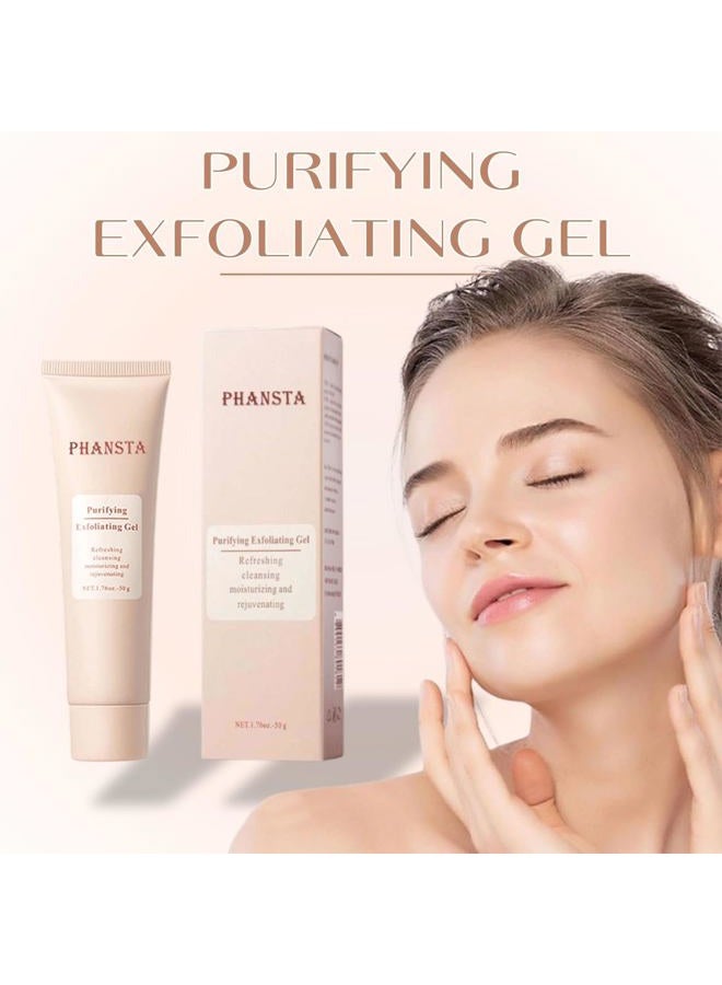 2PCS Purifying Exfoliating Gel, Exfoliating Gel, Purifying exfoliating Moisturizing gel, Gentle Exfoliat-ing Scrub for Face, Facial Purify-ing exfoliator Cleanser - Image 2