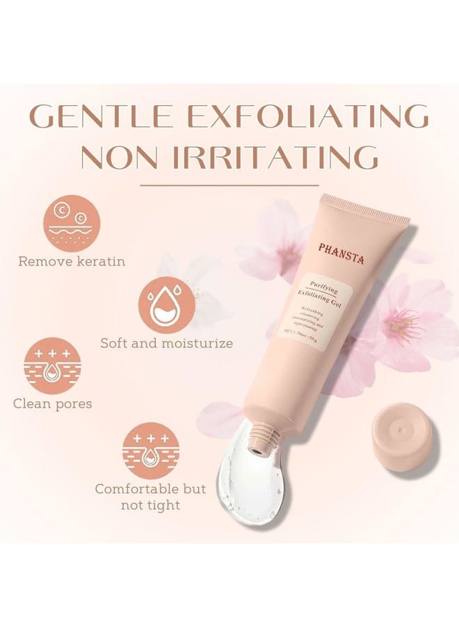 2PCS Purifying Exfoliating Gel, Exfoliating Gel, Purifying exfoliating Moisturizing gel, Gentle Exfoliat-ing Scrub for Face, Facial Purify-ing exfoliator Cleanser - Image 3