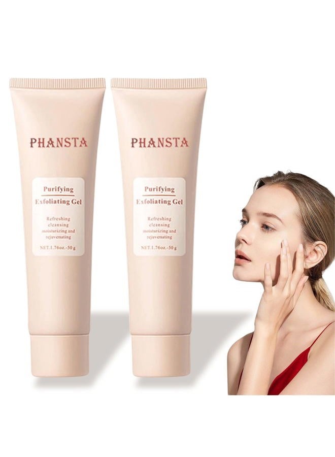 2PCS Purifying Exfoliating Gel, Exfoliating Gel, Purifying exfoliating Moisturizing gel, Gentle Exfoliat-ing Scrub for Face, Facial Purify-ing exfoliator Cleanser - Image 1