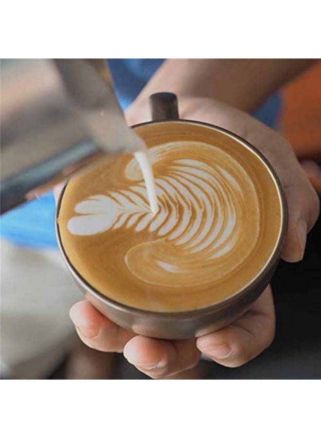 ابريق صنع رغوة الحليب من الستانلس ستيل ابريق لصنع رغوة القهوة والاسبريسو واللاتيه والكابتشينو والحليب والكريمة (350 مل) - Image 5