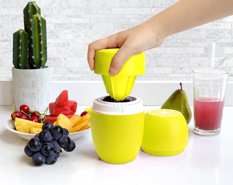 Lechin Hand Juicer - Citrus Juicer with Lemon Shape - Hand Lemon Juicer with Two Press Options for Different Fruits (Yellow) - Image 4