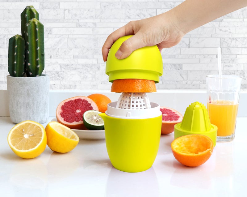 Lechin Hand Juicer - Citrus Juicer with Lemon Shape - Hand Lemon Juicer with Two Press Options for Different Fruits (Yellow) - Image 3