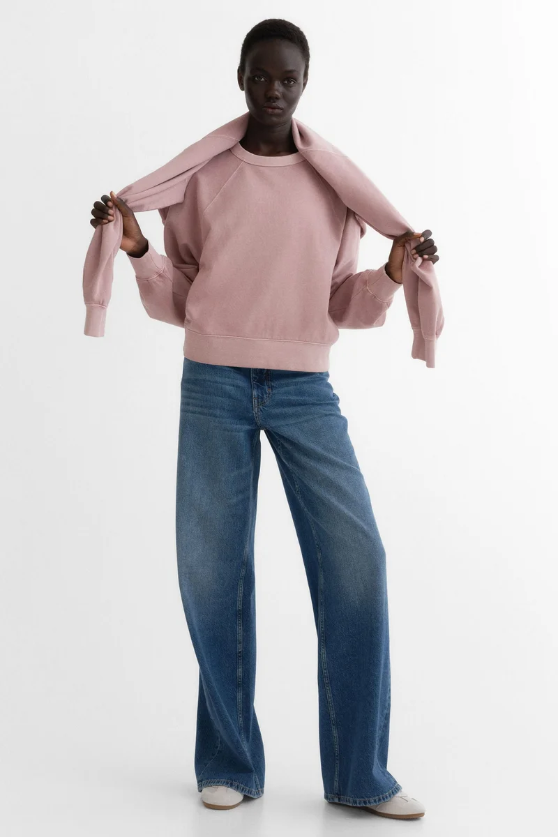 اتش اند ام سويت شيرت قطني بقصة واسعة