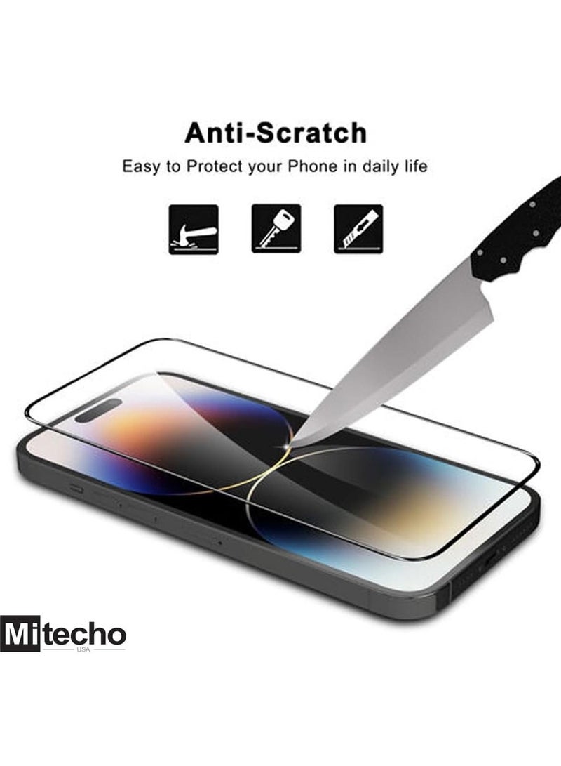 Mi Techo Apple iPhone 15 Pro full coverage tempered glass screen guard and deep bass wireless bluetooth earphone combo - Image 5