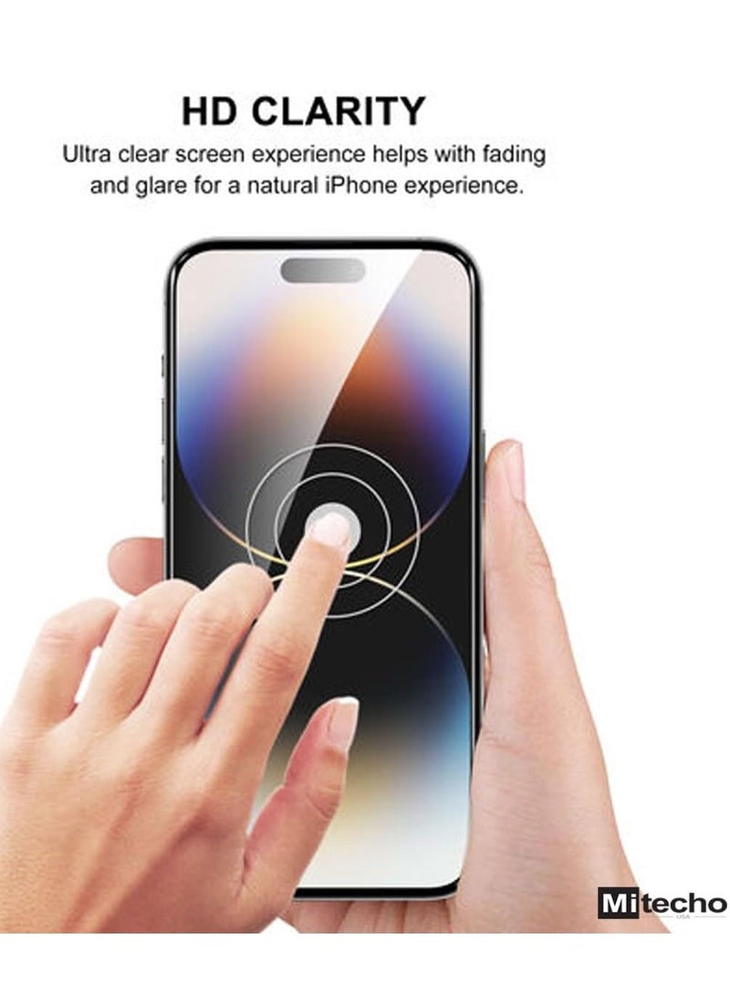 Mi Techo Apple iPhone 15 Pro full coverage tempered glass screen guard and deep bass wireless bluetooth earphone combo - Image 4