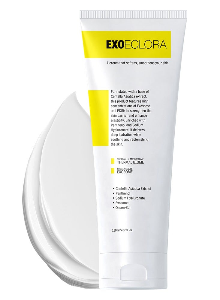 EXOECLORA Korean Exosome Cream with Centella Asiatica, 150ml – Anti-Aging & Skin Regeneration - Hydrating & Soothing Total Care Cream for All Types of Skin - Image 1