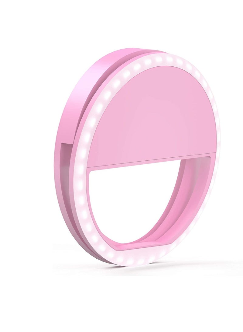 Mini Clip-on Smartphone Selfie Ring RGB LED Light Beauty Lamp Built-in Rechargeable Battery For Smartphones - Image 1