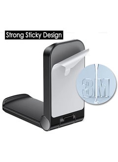 erorex Sticky Headset Hanger Headphone Stand Adhesive Headphone Holder Hook Mount Headset Stand Holder Clip Under Desk Earphone Clamp For Airpods Max Hyperx Sony Sennheiser Black.  - Image 3