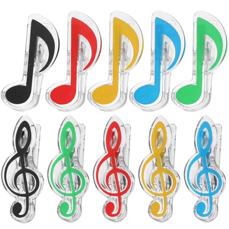 20pcs Music Book Clip Music Not Shape Bookmark Music Book Page Holder Clamp - Image 1