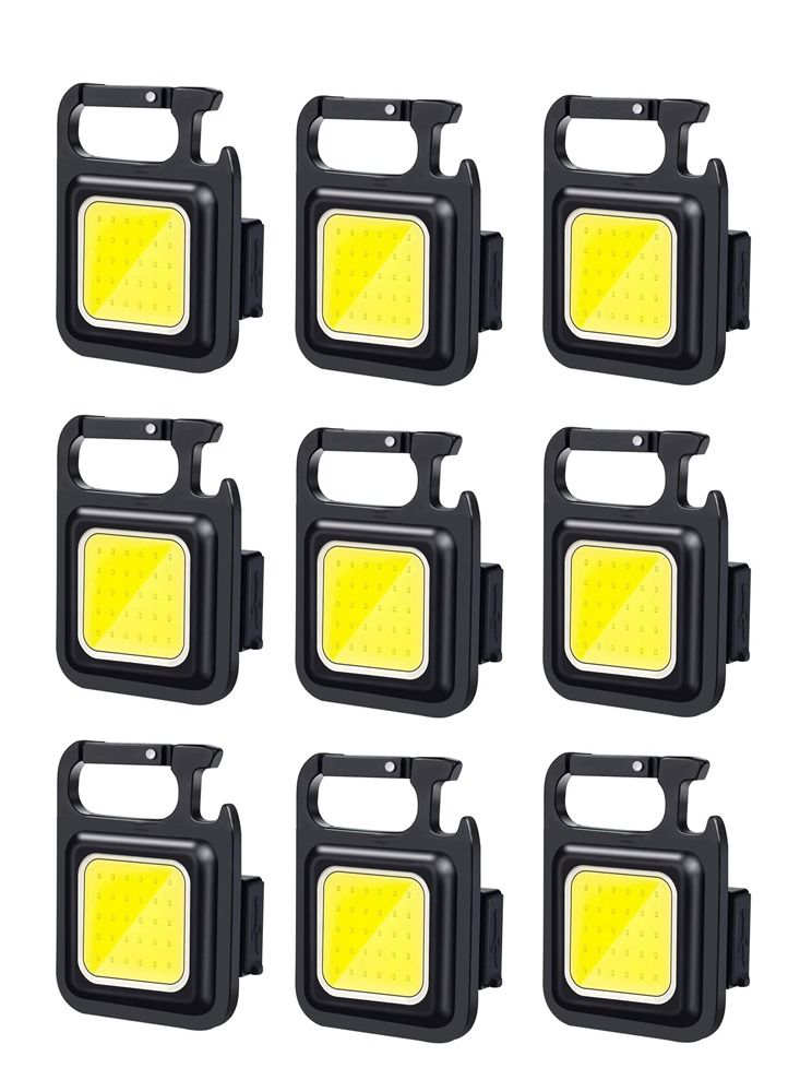 FEND Portable Mini LED Work Light Magnet Adsorption 500mah Auto Repair Lamp Pendant Light Keychain Design Multifunctional LED Light Pack of 9 - Image 1