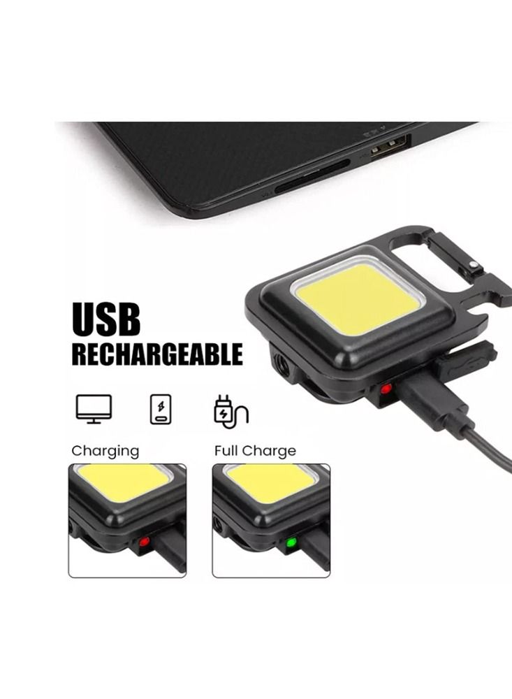 FEND Portable Mini LED Work Light Magnet Adsorption 500mah Auto Repair Lamp Pendant Light Keychain Design Multifunctional LED Light Pack of 9 - Image 2