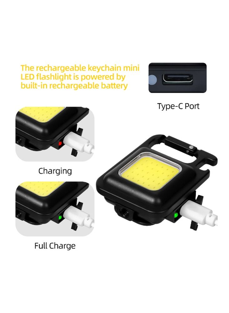 FEND Portable Mini LED Work Light Magnet Adsorption 500mah Auto Repair Lamp Pendant Light Keychain Design Multifunctional LED Light Pack of 9 - Image 3