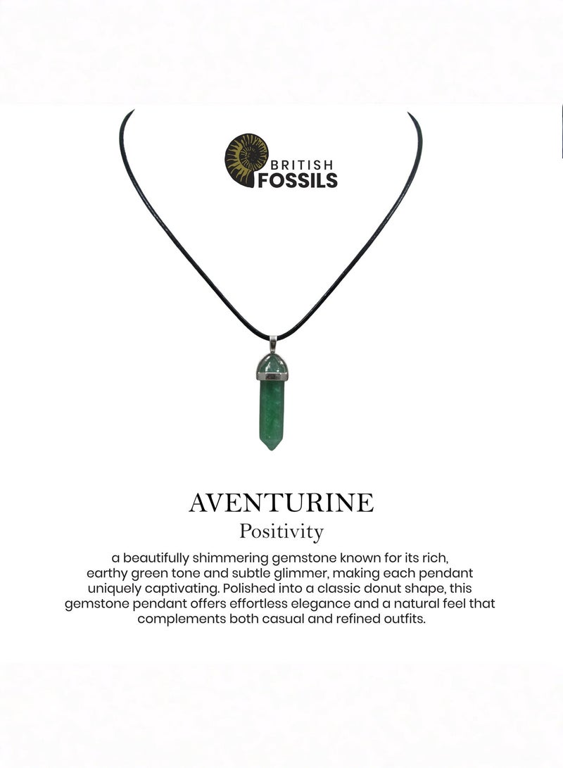 British Fossils Crystal Energy Aventurine Pendant - Image 1