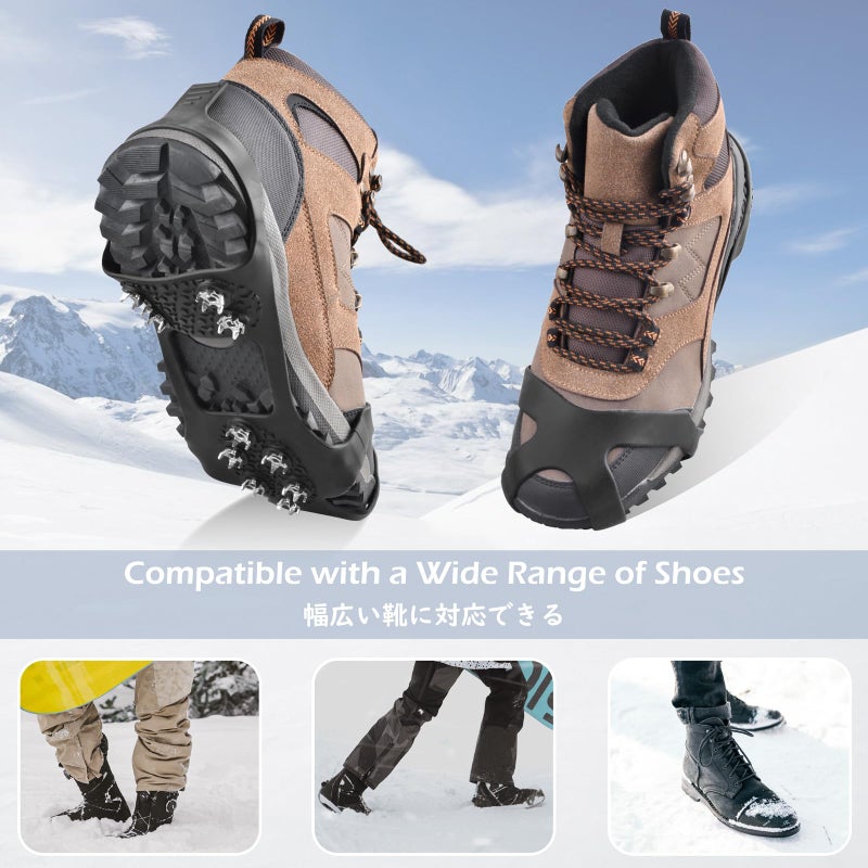 TRIWONDER Ice Cleats for Shoes and Boots 11-Stud Anti-Slip Snow Traction Cleats with Secure Straps, Ice Grips Crampons for Hiking, Walking, and Fishing Gear (10 Spikes, Large) - Image 4