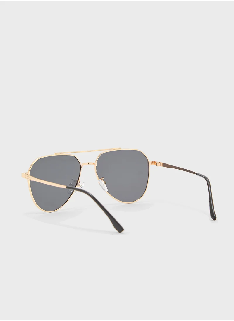 Robert Wood Polarized Lens Classic Aviator Sunglasses