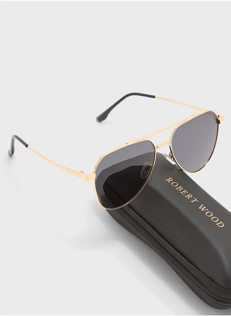 Robert Wood Polarized Lens Classic Aviator Sunglasses