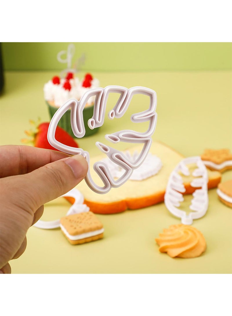 Sweet seven Tropical Leaf Cookie Cutter Set - 4-Piece Fondant & Gum Paste Mold for Cake Decoration, Palm & Flowers Shapes, Creative Baking Fun  - Image 2