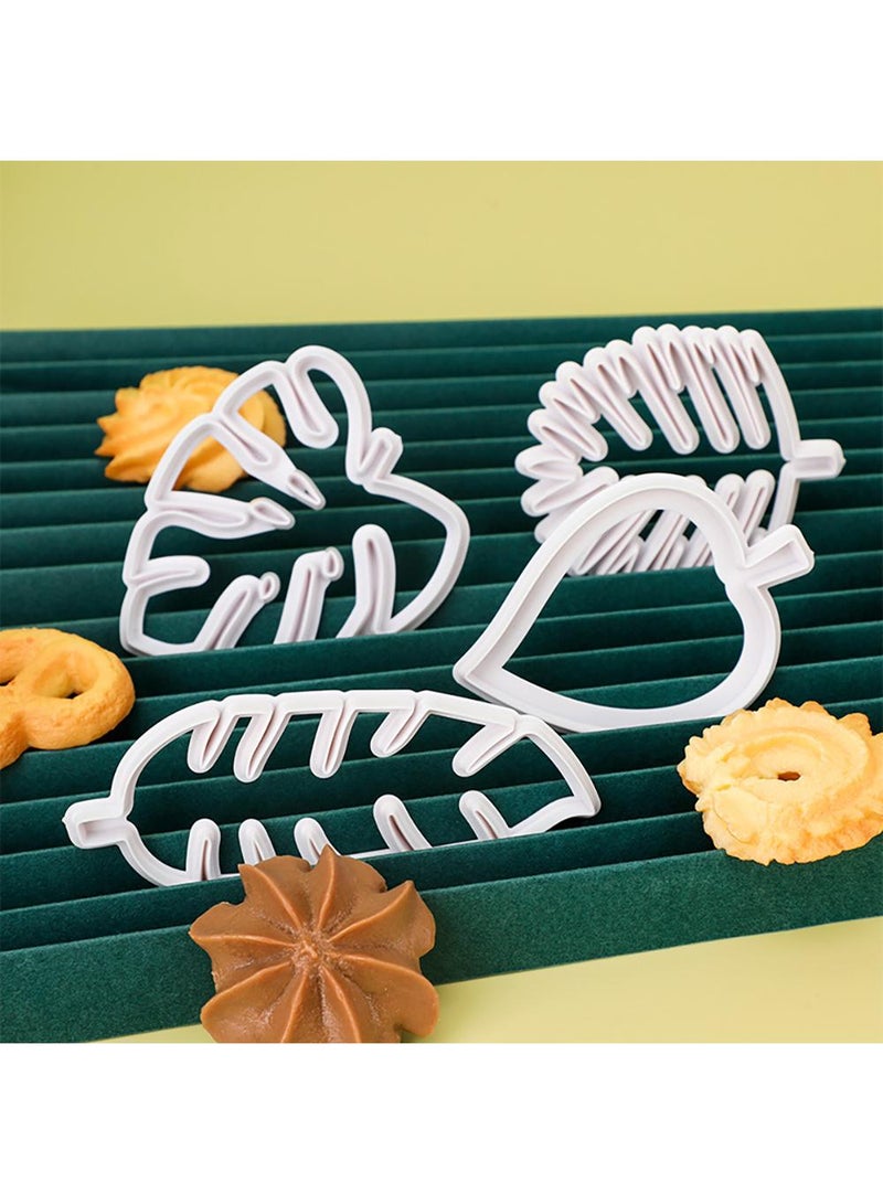 Sweet seven Tropical Leaf Cookie Cutter Set - 4-Piece Fondant & Gum Paste Mold for Cake Decoration, Palm & Flowers Shapes, Creative Baking Fun  - Image 3