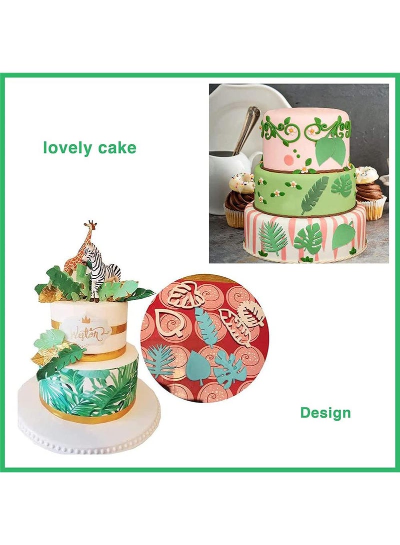 Sweet seven Tropical Leaf Cookie Cutter Set - 4-Piece Fondant & Gum Paste Mold for Cake Decoration, Palm & Flowers Shapes, Creative Baking Fun  - Image 5