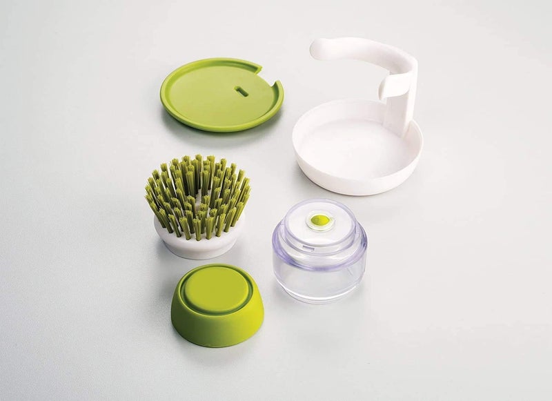 Pihuza Cleaning Brush with Soap Dispenser – Kitchen Sink Dishwashing Brush with Storage Stand | Durable Plastic Soap Dispensing Cleaning Brush for Dishes, Pots & Pans - Image 5