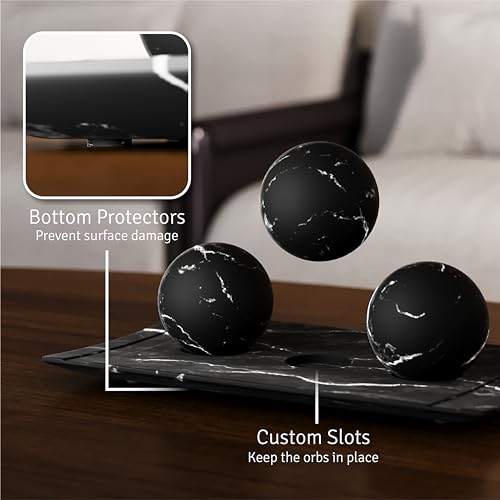 Creative Scents Black Marble Look Home Decor Bowl and Orb Set - Coffee Table Decor for Living Room - Centerpiece Table Decorations for Dining Table, Kitchen Counter, Foyer - Elegant House Decoration - Image 5