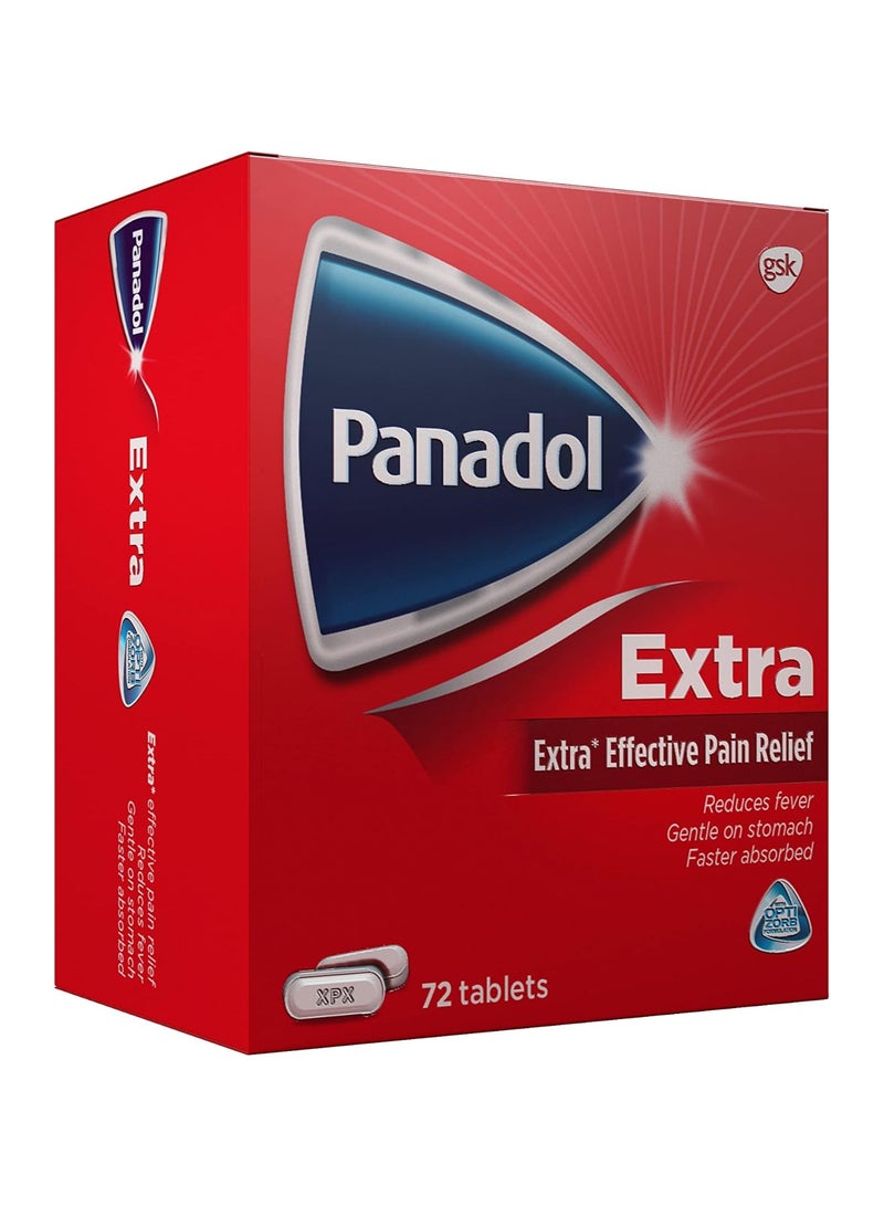 Panadol Extra Effective for Pain Relief with Optizorb 72 Tablets - Image 1