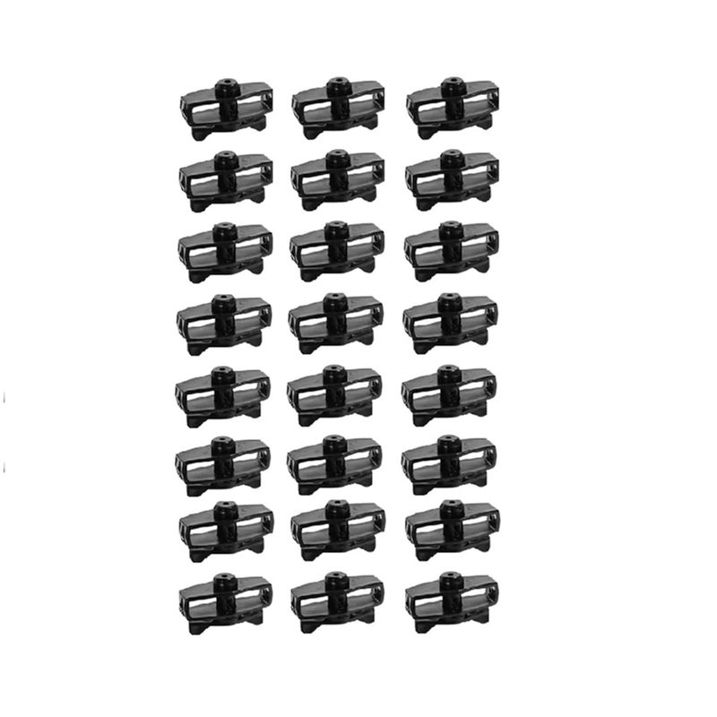 مشد الأسلاك الأسود ثقيل الفولاذ مجموعة حبال السياج المحمولة أداة الحديقة 50 قطعة - Image 2