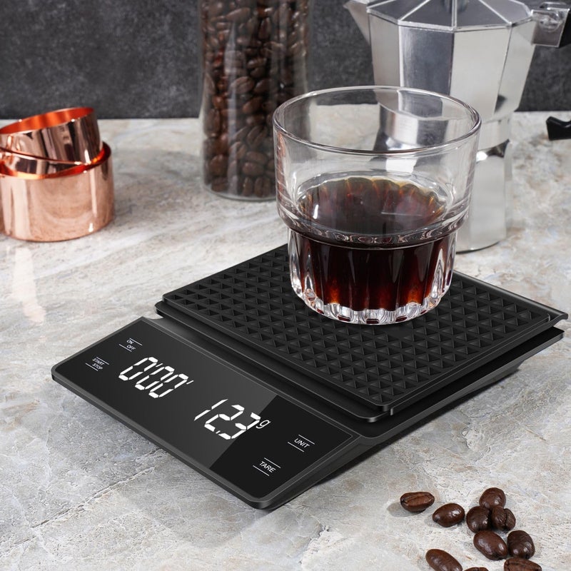 Evolt Digital Coffee Scale with Timer, 0.1 g to 3 kg Precision, for Coffee Brewing and Baking - Image 2