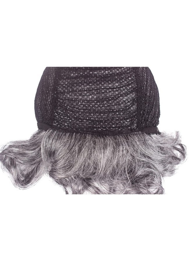 ويكين مجموعة شعر مستعار للسيدة العجوز من ويكين، زي سيدة عجوز للنساء والفتيات، زي الجدة، شعر مستعار رمادي فضي + نظارات الجدة + سلسلة تثبيت النظارات + قلادة من اللؤلؤ + غطاء شعر مستعار (5 قطع) لحفلات الهالوين التنكرية - Image 5