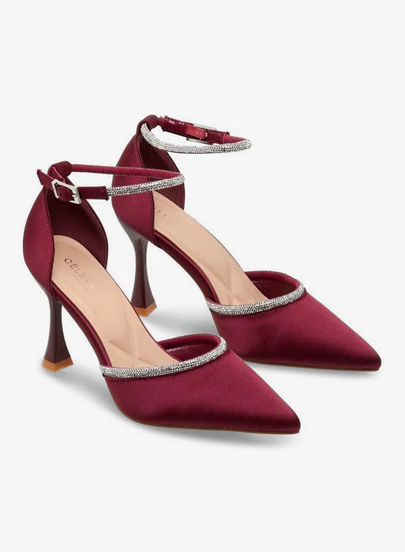 Celeste Women Embellished Flared Heel Shoes Ramadan Collection