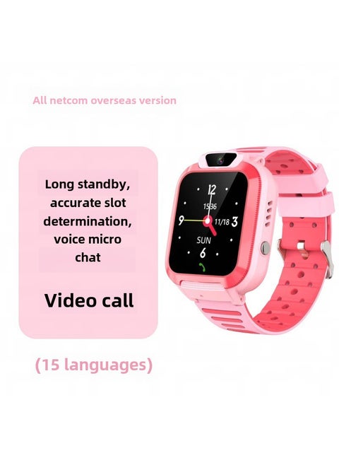 Kids GPS Smart Watch 5th 6th Gen Multilingual 4G h1 All Netcom Pink Foreign Trade Edition