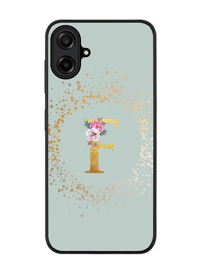 Stylizedd For Samsung Galaxy A07 4G / M17e / F70e Case,Slim fit Camera Protection, Shockproof Thin Phone cover  - Custom Monogram Floral - F  (Light Grey ) - Image 1