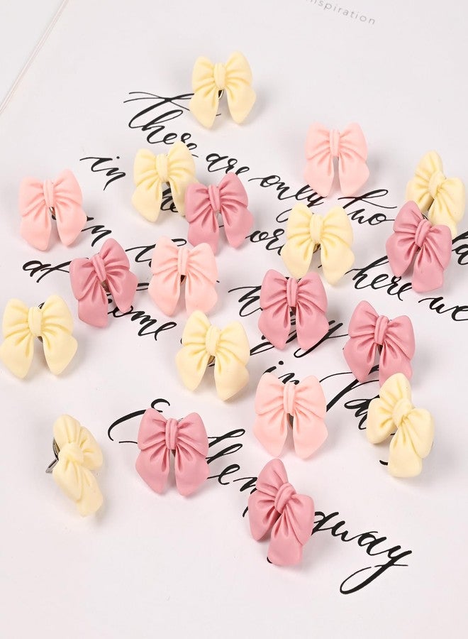 Vukasi 30 PCS Pink Push Pins Cute Bow Push Pins for Cork Board, Pink Decorative Thumb Tacks Pushpin for Photo Wall, Map Office Decor - Image 3