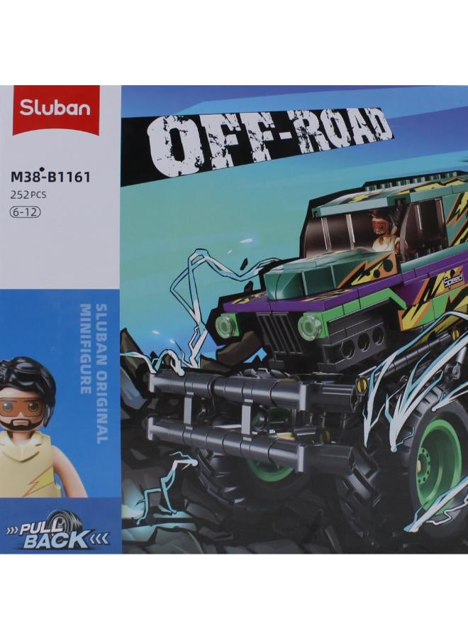 Sluban Bigfoot Green Purple Speed Kixx Monster Truck Building Blocks Set - 252 Pcs - Image 3