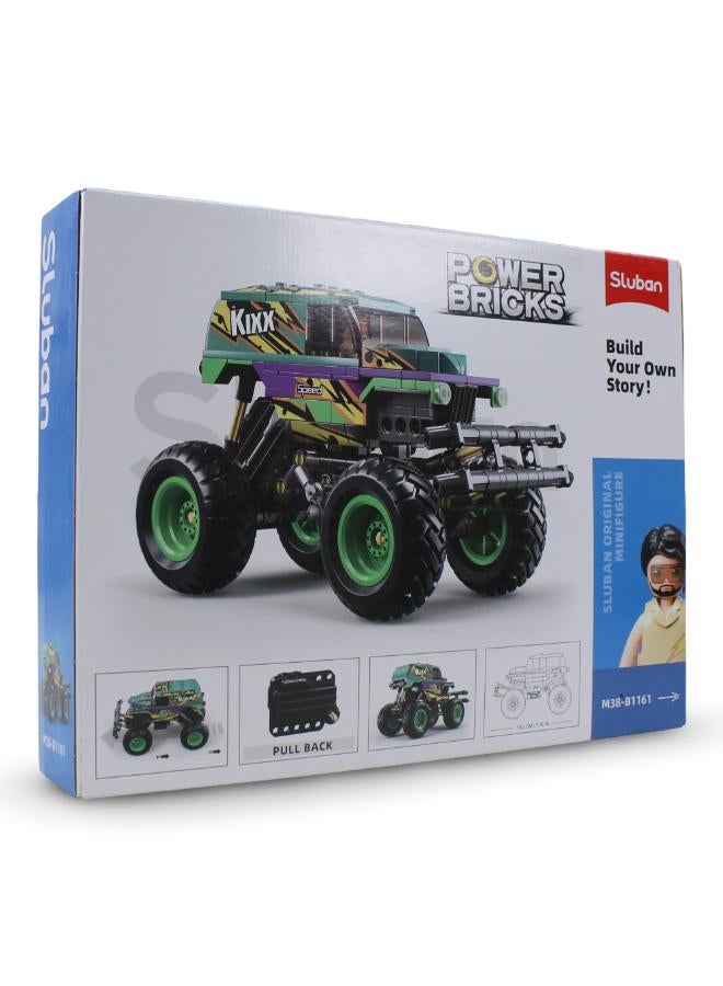 Sluban Bigfoot Green Purple Speed Kixx Monster Truck Building Blocks Set - 252 Pcs - Image 2