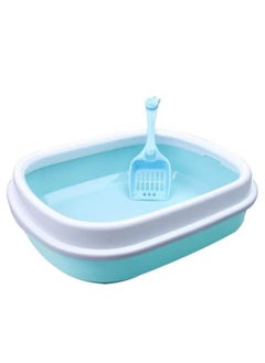 Generic Oversized cat litter box with blue scoop 47x39x13cm  - Image 1