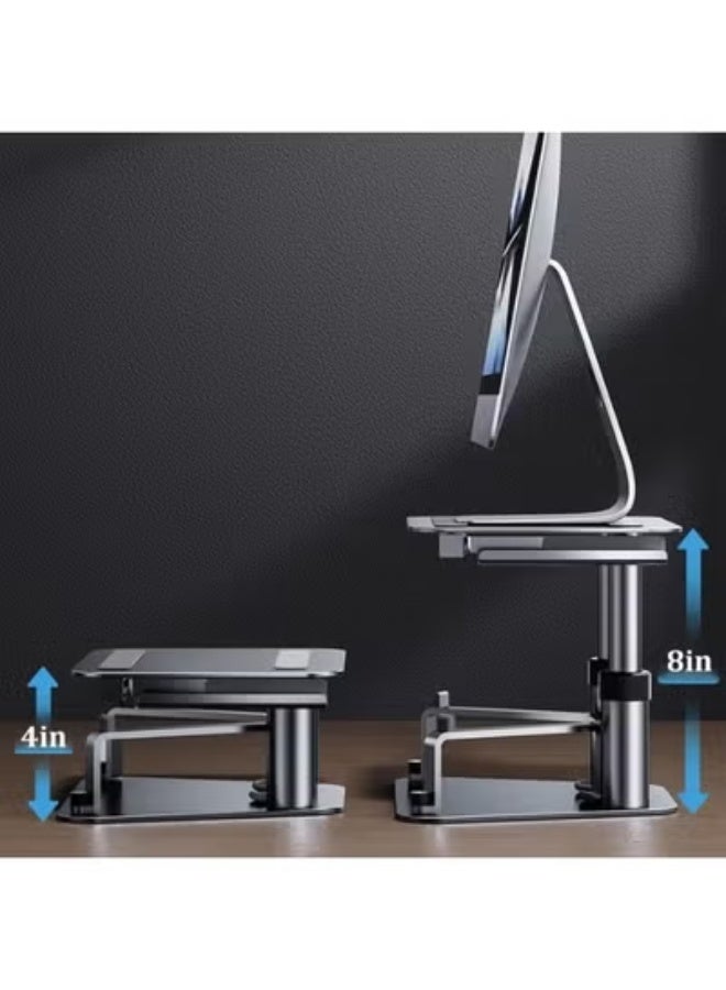 TIGER Height Adjustable Monitor Stand with Retractable Mount – Ergonomic Desktop Riser for Laptop, iMac, MacBook, iPad & iPhone – Space-Saving Design with Keyboard Storage for Home, Office & Workstations - Image 3