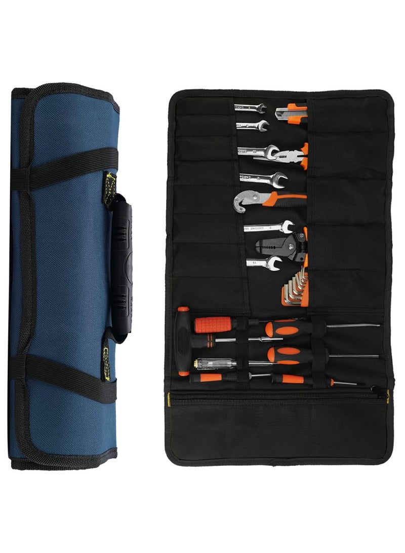 Y&D 13 Pockets Tool Roll Wrench Pouch, Tarp Organizer, Portable Pouch for Electrician, Plumber, Carpenter, or Mechanic  - Image 1