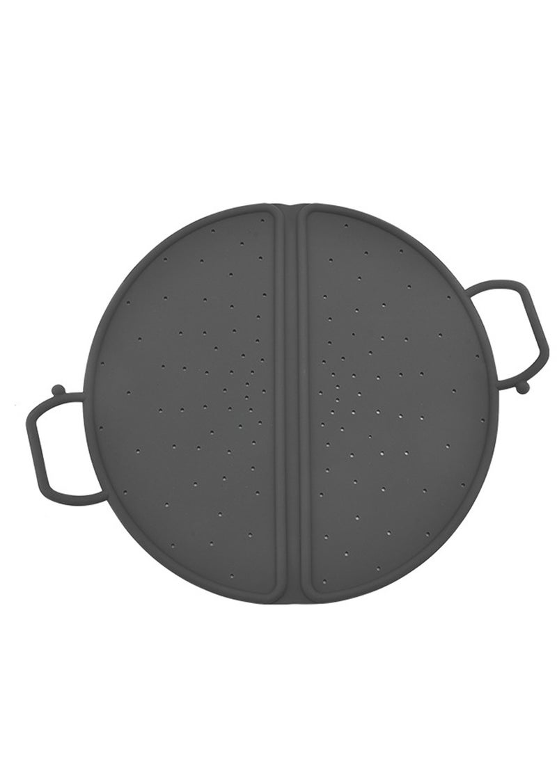 SYOSI بخار قابل للطي، سلة بخار خضار سيليكون مع مقابض متينة، رف بخار للطبخ، رف بخار خضار لتهوية، عوازل سيليكون لرحلات التخييم (12x12بوصة) - Image 1