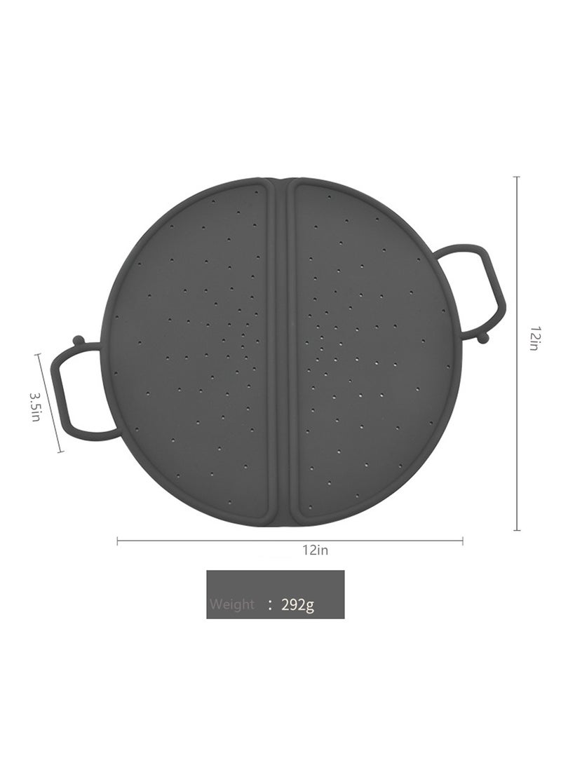 SYOSI بخار قابل للطي، سلة بخار خضار سيليكون مع مقابض متينة، رف بخار للطبخ، رف بخار خضار لتهوية، عوازل سيليكون لرحلات التخييم (12x12بوصة) - Image 3