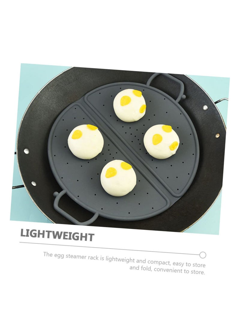 SYOSI بخار قابل للطي، سلة بخار خضار سيليكون مع مقابض متينة، رف بخار للطبخ، رف بخار خضار لتهوية، عوازل سيليكون لرحلات التخييم (12x12بوصة) - Image 5