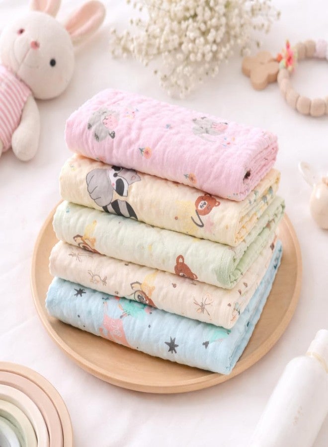 CLUZE High Density 6-Layer Gauze Square Cotton Baby Saliva Towel | Soft & Absorbent Colorful Handkerchief Wash Cloth for Newborns & Kindergarten Kids | 25x25 cm (12, Multicolor, Small) - Image 3