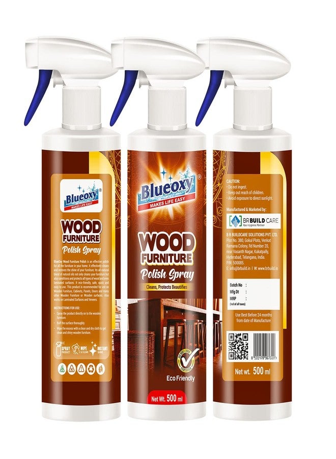 BLUEOXY Wood Polish |Furniture & Laminate| Cleaner| Polish |Cleanse Protects| Beautifies |Shiny Wood Furniture Surfaces| Gloss Finish| Orange Oil Base |Ecological Formulation| 500 ML| RTU Spray |QTY 1 - Image 5
