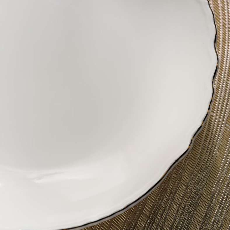 Pan Home Amari Scallop Porcelain Soup Plate - White - Image 2