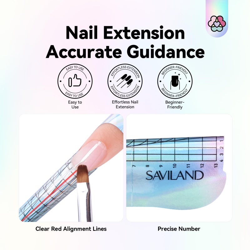 Saviland Long Length Reusable Nail Forms: Super Sticky Duable Poly Gel Nail Forms Sturdy Nail Extension Forms Paper Nail Forms Self-adhesive Nail Model Stencils for Acrylic Nails Builder Nail Gel - Image 4
