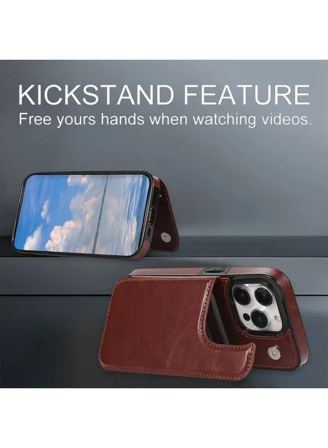 Black Wallet Stand Case For iPhone 16 Pro Max - Image 5