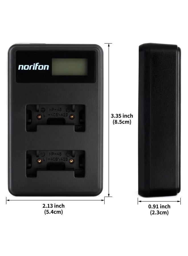 Norifon شاحن USB LCD مزدوج القناة LI-40B لكاميرات أوليمبوس D-720، FE-230، FE-340، FE-280، FE-20، ستايلس 710، 790SW، 770SW، 7010، 760، 720SW، VR-320، VR-310، X-935، X-905 والمزيد، LI-40B-DL - Image 3