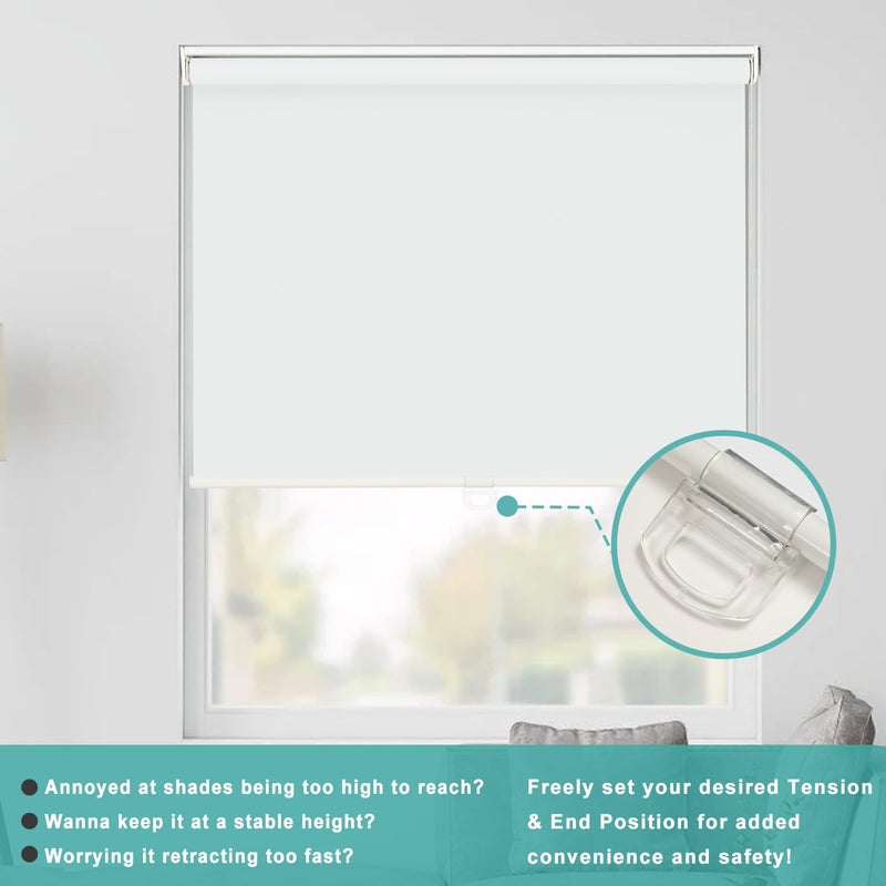 Changshade Cordless Roller Shades Blackout Blinds for Indoor Windows,Pull Down Darkening Roller Shade with UV Protection and Thermal Window Shades for Home and Office(20" W x 72" H,White) - Image 5