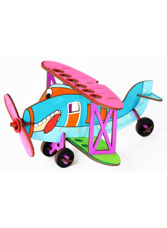 فنفينشين طائرة فانفنشن ثنائية الأجنحة - نموذج تلوين ثلاثي الأبعاد - منظم مكتبي قابل للتركيب بنفسك - لعبة ألغاز ثلاثية الأبعاد لتعلم العلوم والتكنولوجيا والهندسة والرياضيات - مجموعة فنية وتلوين ورسم للأطفال - هدية عيد ميلاد، لعبة ميكانيكية ثلاثية الأبعاد اصنعها بنفسك - Image 2